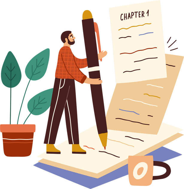 Writing Writing a Book Illustration